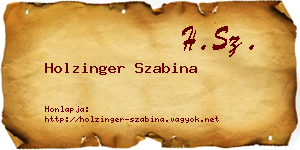 Holzinger Szabina névjegykártya